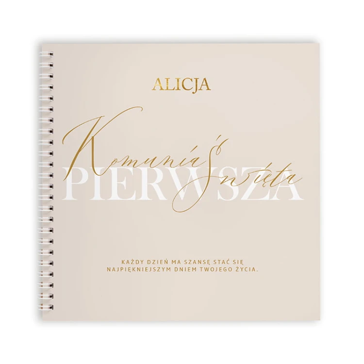 Personalizowana księga komunijna z imieniem. Ankiety komunijne dla gości.