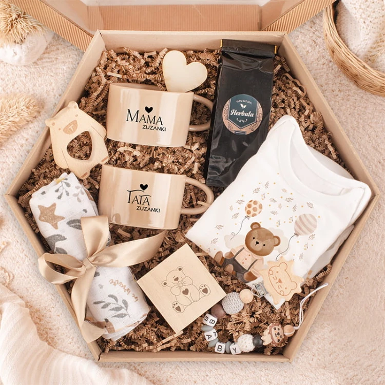 Zestaw prezentowy dla rodziców i dziecka. Gotowy box prezentowy.