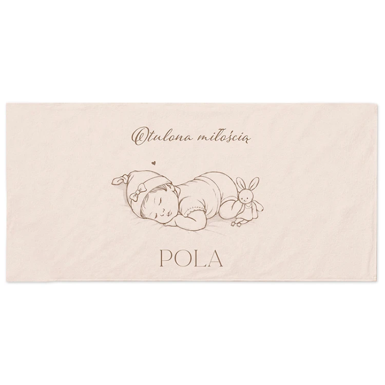 Personalizowany ręcznik z imieniem dziecka. Prezent z okazji narodzin dziewczynki.