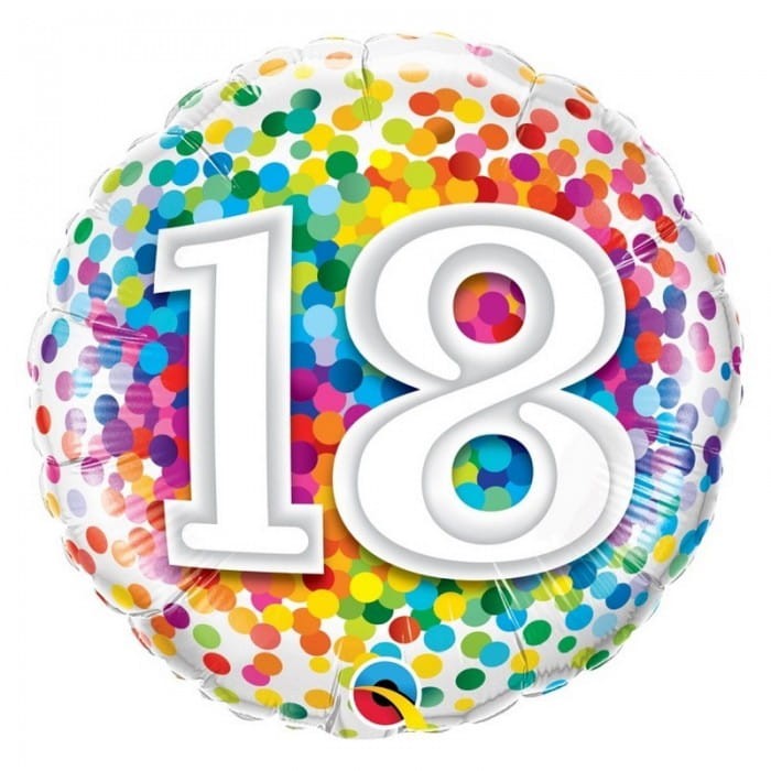 BALON foliowy z nadrukiem dekoracja na 18 urodziny