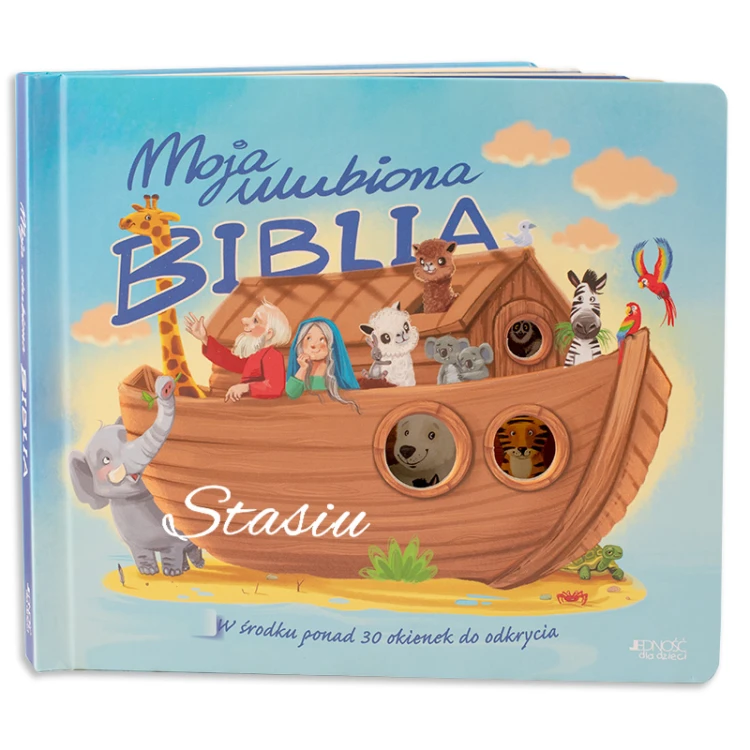 Personalizowana biblia z okienkami na prezent dla dziecka.