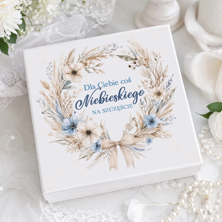 Pudełko z podwiązką na prezent dla panny młodej.