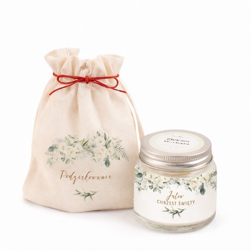 Świeczka w woreczku na chrzest święty