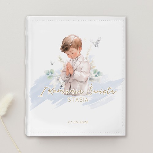 Album personalizowany komunijny na prezent dla chłopca.