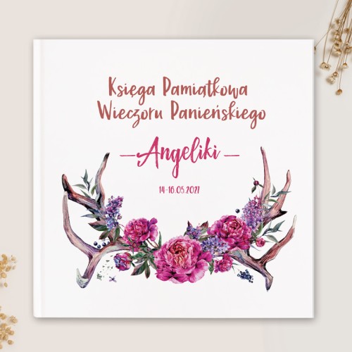 Księga na wieczór panieński z motywem kwiatowym i personalizacją.