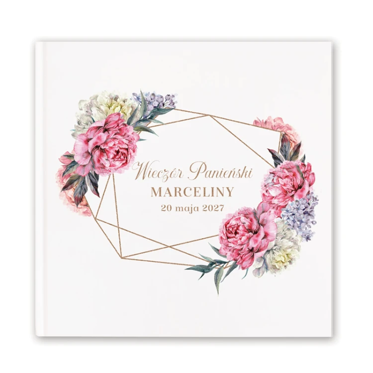 Księga z personalizacją na okładce dla przyszłej panny młodej.