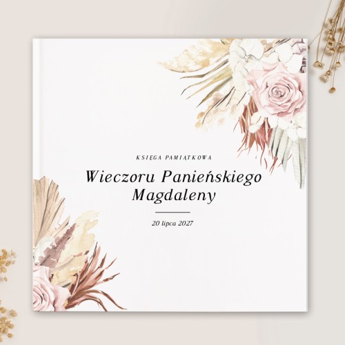 Księga na wieczór panieński w stylu boho. Personalizowana okładka.