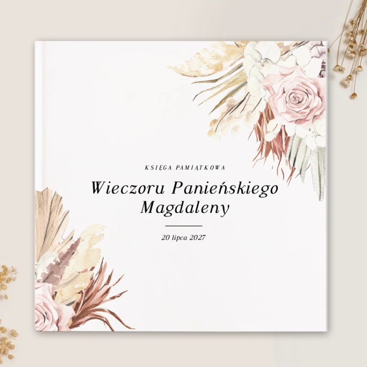 Księga na wieczór panieński w stylu boho. Personalizowana okładka.