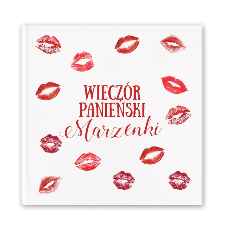 Księga na panieński z motywem całusów.