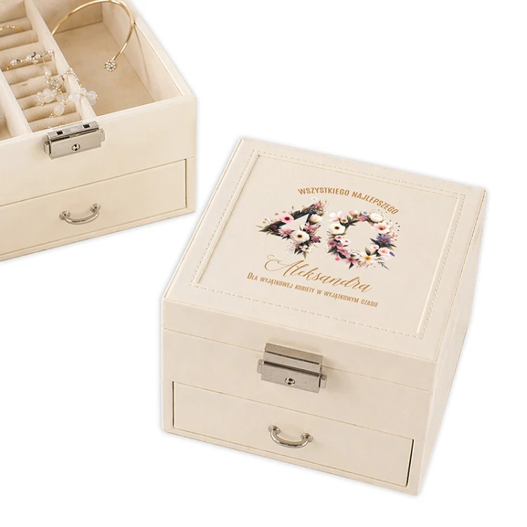 Personalizowana szkatułka na biżuterię. Prezent dla kobiety na 40 urodziny.