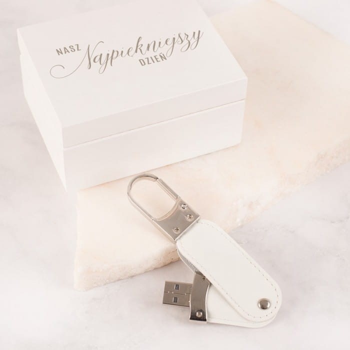 PENDRIVE na zdjęcia ślubne w ozdobnej szkatułce Prezent dla pary młodej