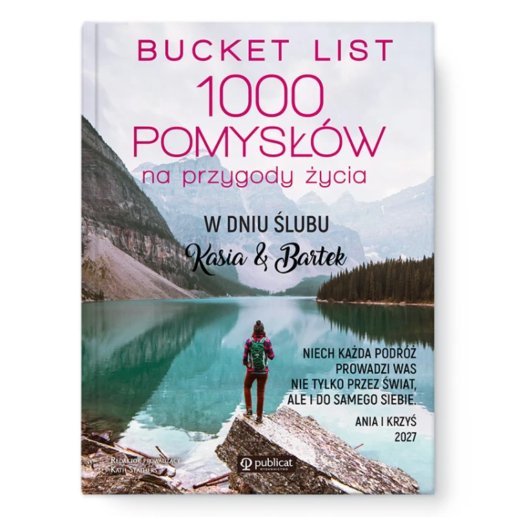 Personalizowana książka Bucket List na wspólny prezent dla Pary z okazji ślubu lub rocznicy.