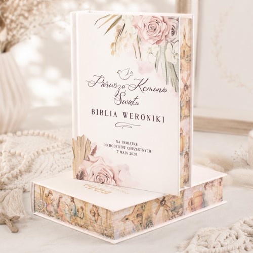 Biblia dla dziecka z imieniem dziecka na komunię.