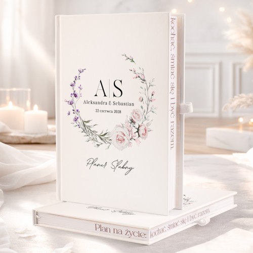 Personalizowany planer na wesele. Barwione brzegi.