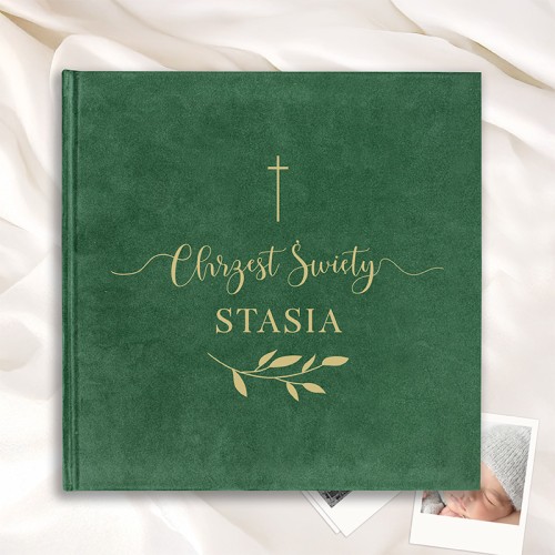 Księga welurowa na chrzest święty.