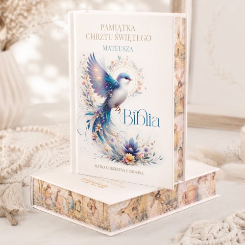 Biblia z ozdobnymi brzegami na Chrzest