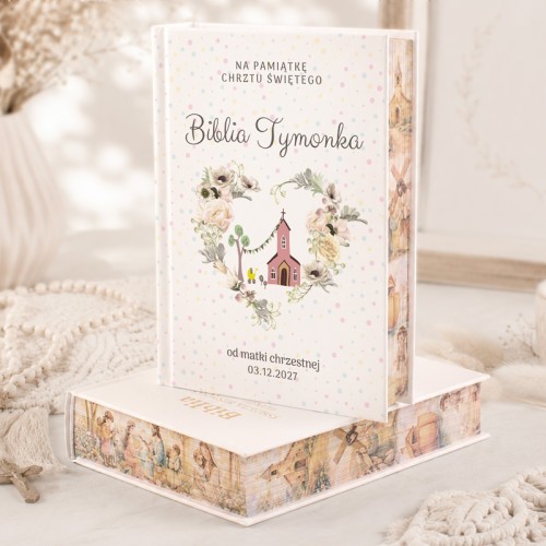 Upominkowa Biblia z personalizacja i malowanymi brzegami