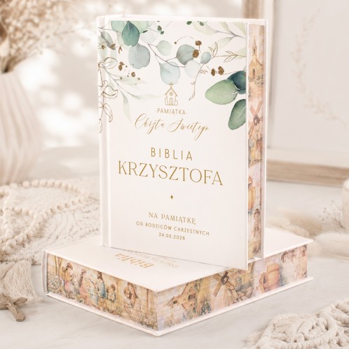 Biblia personalizowana z barwionymi  brzegami