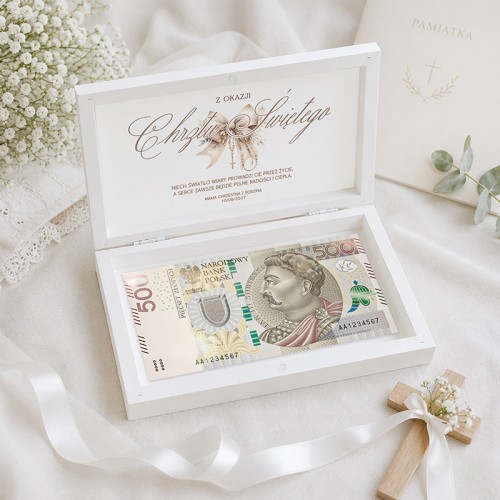 Personalizowane pudełko zamiast koperty na Chrzest