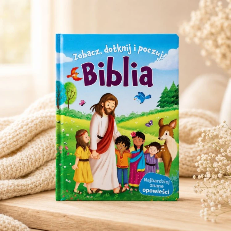 Sensoryczna Biblia dla dzieci jako upominek na Chrzest, święta lub urodziny.