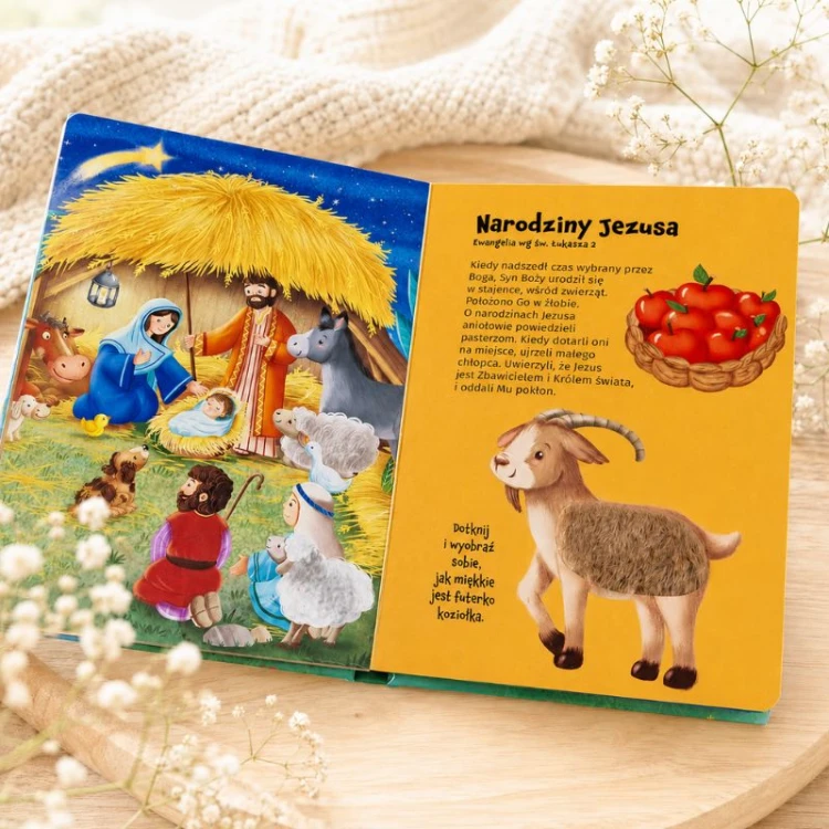 Biblia dla dziecka zachęcająca do oglądania, dotykania i wspólnego czytania.