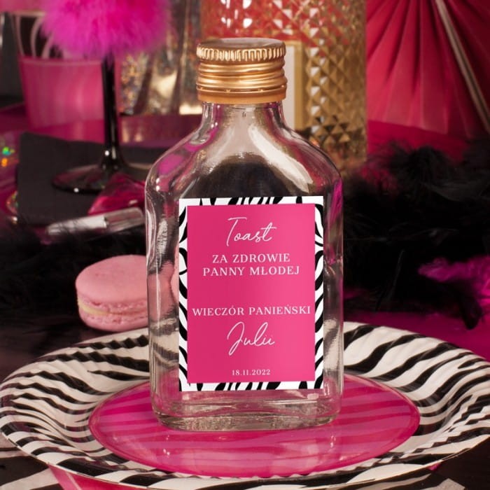 BUTELECZKA na alkohol dla dziewczyn kolekcja Wild Party (+etykieta)