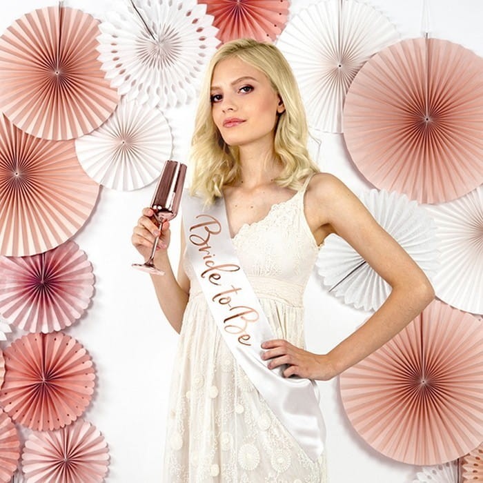 SZARFA na wieczór panieński Bride to Be ROSEGOLD