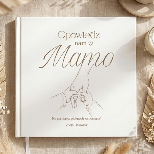 Książka Opowiedz Nam Mamo personalizowany prezent od dzieci dla mamy.