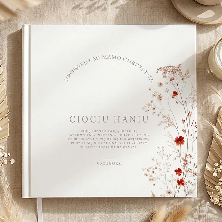 Książka Opowiedz Mi Mamo Chrzestna personalizowany prezent dla mamy chrzestnej.
