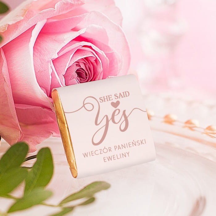 CZEKOLADKI mleczne upominek na panieński She Said Yes! 10szt