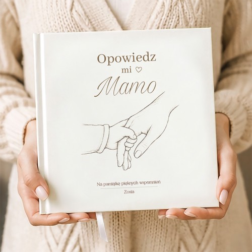 Personalizowana książka Opowiedz Mi Mamo prezent od dziecka.