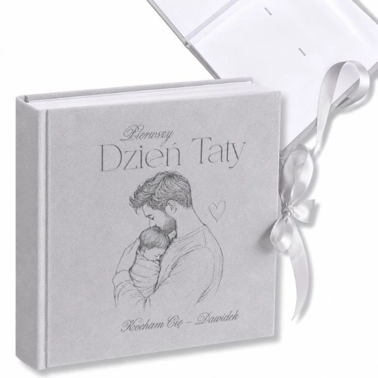 Welurowy album na zdjęcia dla taty.