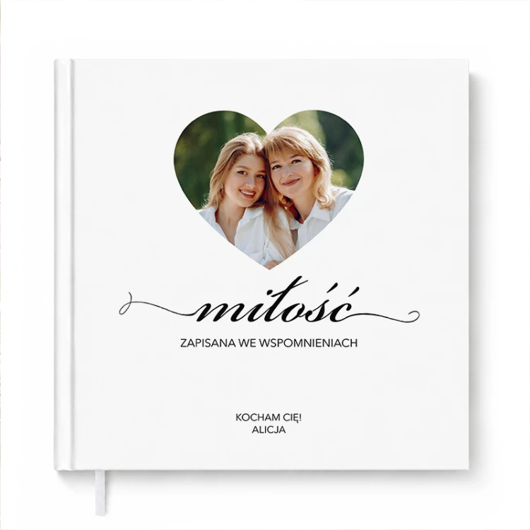 Dziennik wspomnień z personalizowanym zdjęciem i podpisem na okładce.