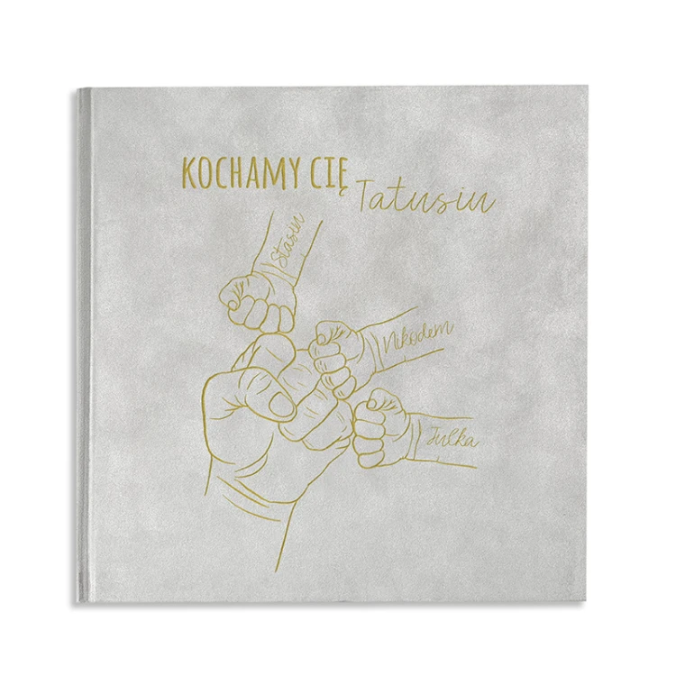 Personalizowany welurowy album dla taty od dziecka.