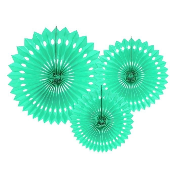 ROZETY dekoracyjne ażurowe 3szt MIĘTOWE