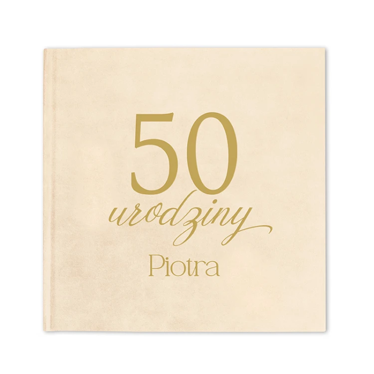 Elegancki album na okrągłe urodziny z personalizacją wieku i imienia.