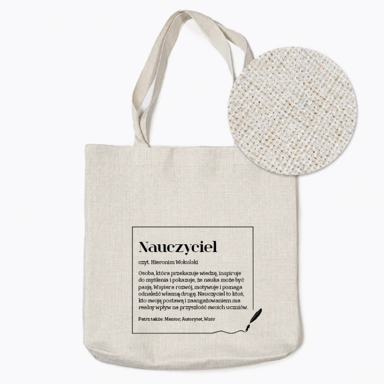 Prezent dla nauczyciela na zakończenie roku szkolnego w formie personalizowanej torby.