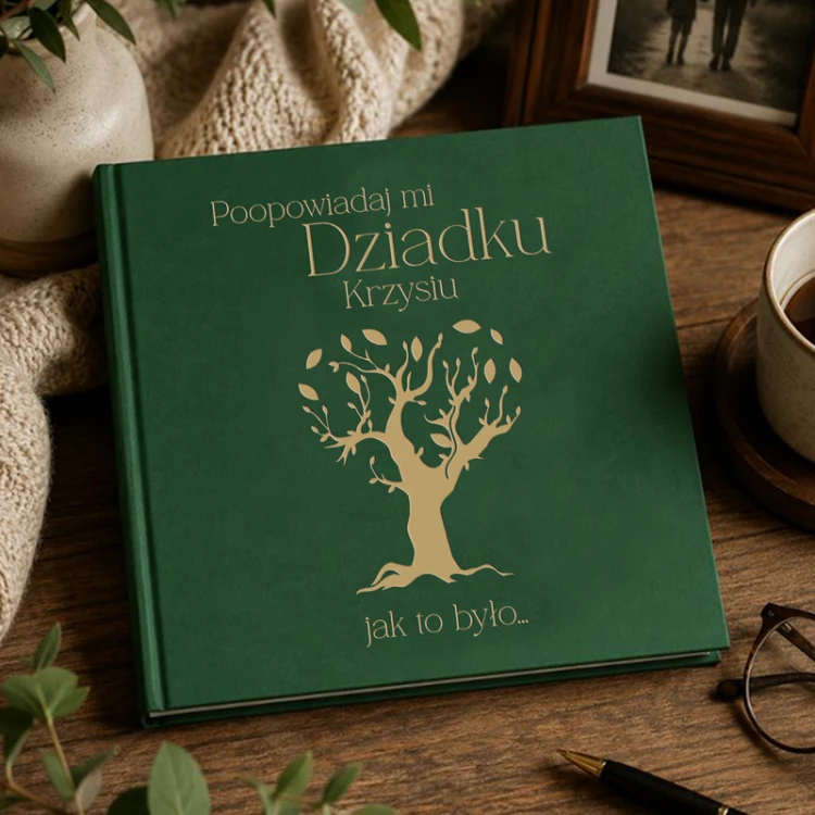 Album welurowy zielony dla dziadka. Poopowiadaj mi dziadku.