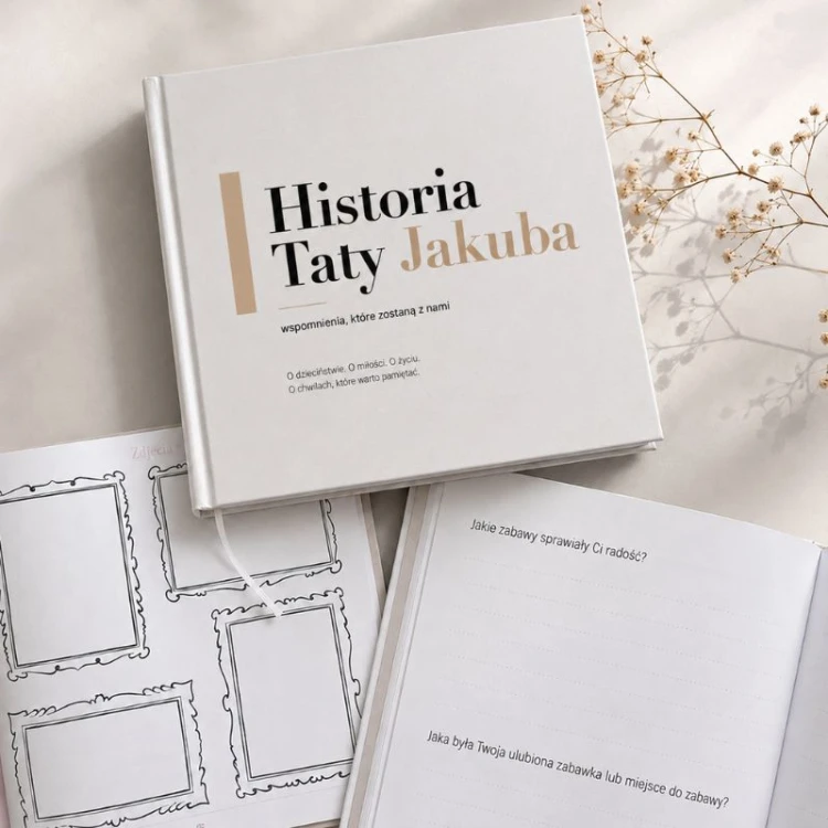 Książka na pokolenia Historia Taty z pytaniami i miejscem na zdjęcia.