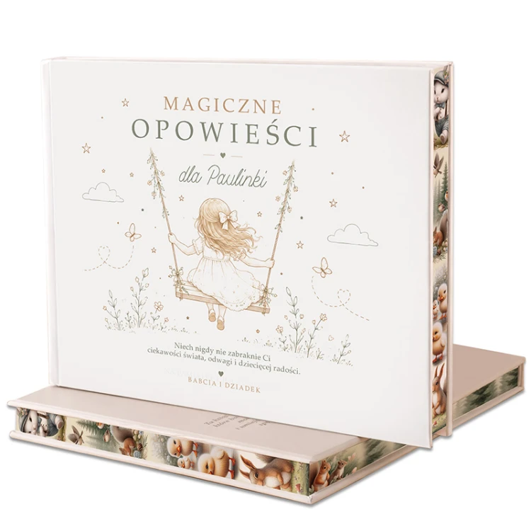 Bajki i wierszyki dla dzieci z personalizowaną, dziewczęcą okładką.