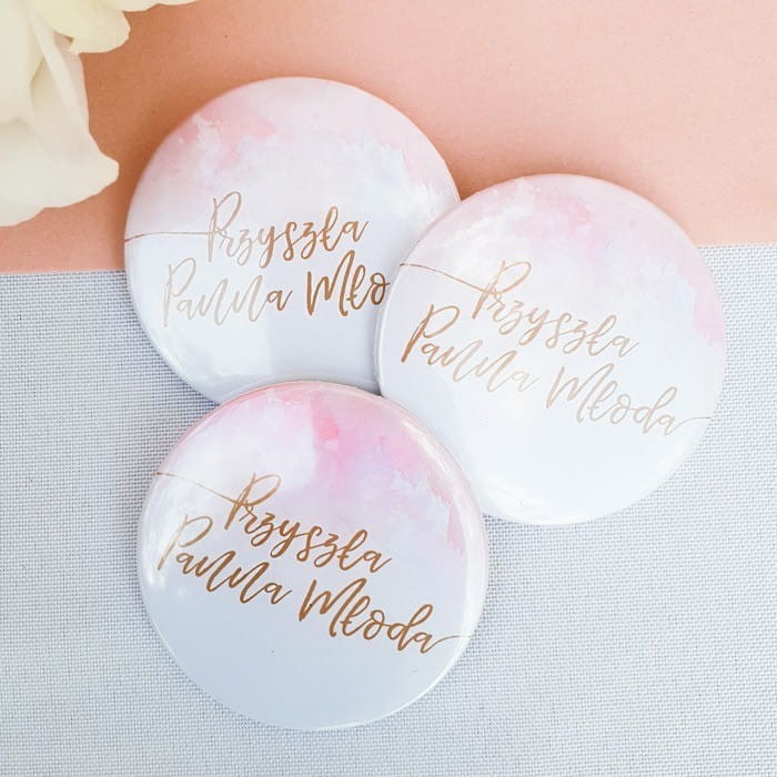 PRZYPINKA na wieczór panieński Różowa Akwarela różne wzory