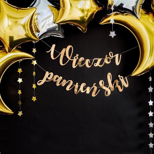 BANER wieczór panieński ZŁOTE lustrzane litery