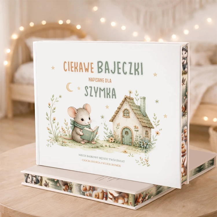 Personalizowane bajki edukacyjne dla dziecka z imieniem na okładce.
