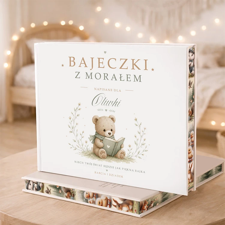 Personalizowane bajki opowiadania z morałem dla dzieci z imieniem na okładce.