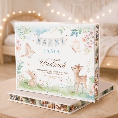 Personalizowane BAJKI i WIERSZE Prezent na Urodziny Dziecka z elegancką twardą oprawą.