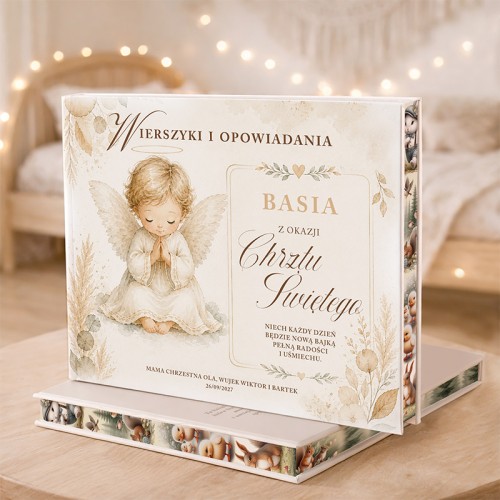 KSIĄŻKA z Opowiadaniami Wyjątkowy Prezent na Chrzciny z elegancką twardą oprawą.