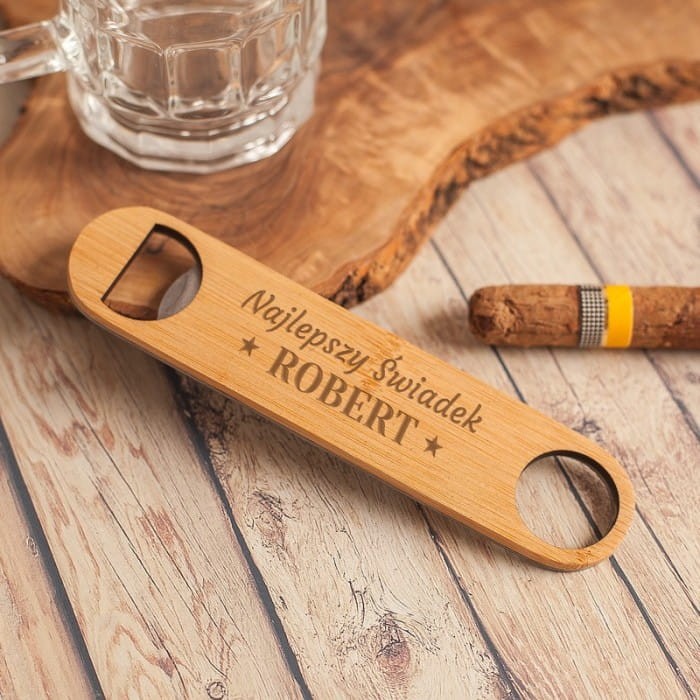 OTWIERACZ bambusowy na podziękowanie dla Najlepszego Świadka