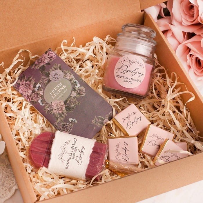PREZENT dla świadkowej podziękowanie w pudełku Romantyczny Ślub