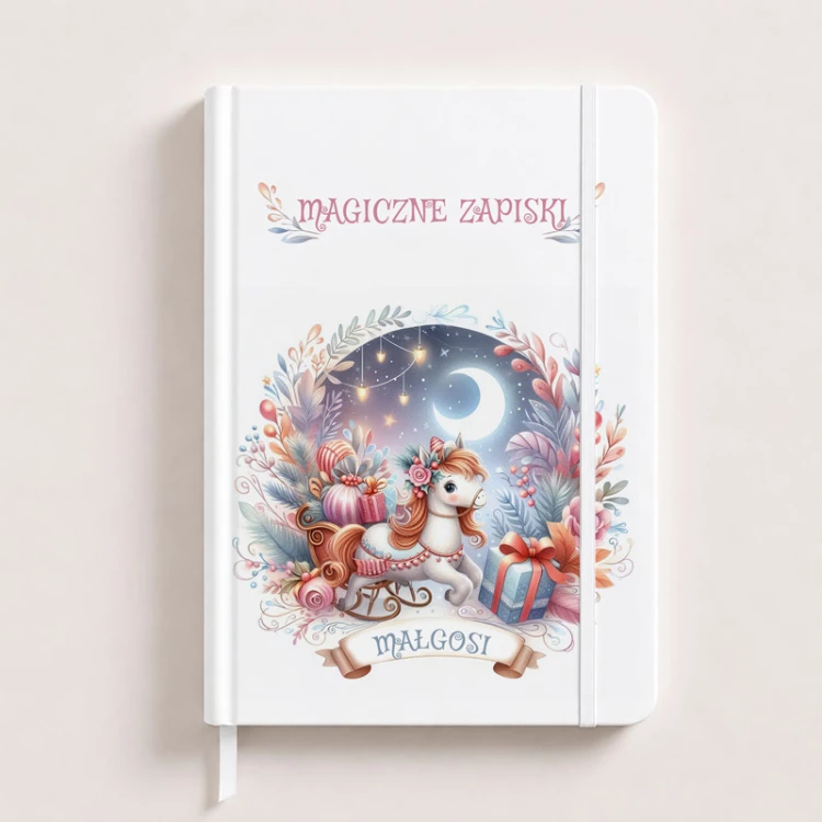 Notatnik dla dziewczynki z napisem magiczne zapiski.