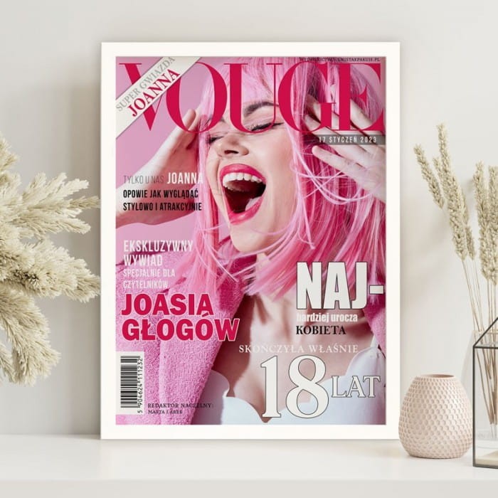 PLAKAT okładka magazynu z własnym zdjęciem śmieszny prezent na 18 urodziny